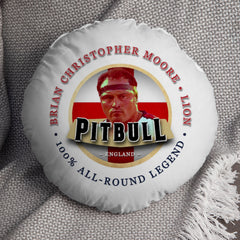 England Rugby Union Pitbull  - Legend Collection - Circle Cushion 14inch