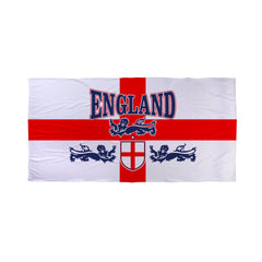 England St George 3 Lions Euros Lightweight, Microfibre Beach Towel - 150cm x 75cm