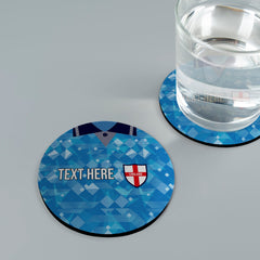 England 1990 3RD Shirt - Personalised Drink Coaster - Square Or Circle