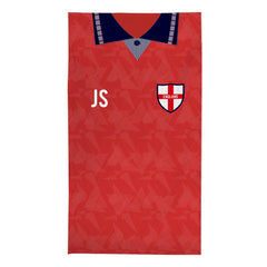 England - 1990 Away Shirt - Personalised Retro Beach Towel - 150cm x 75cm