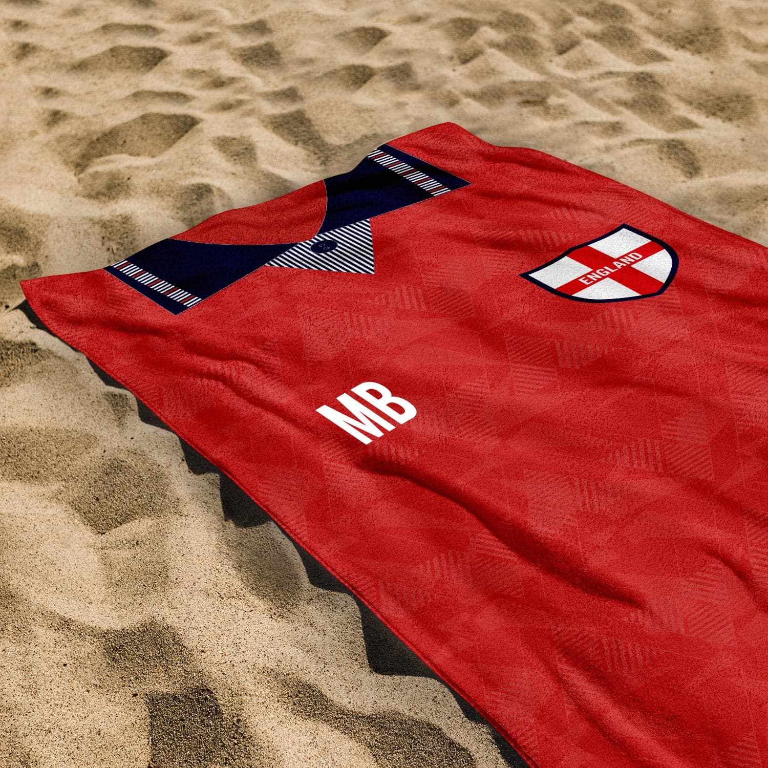 England - 1990 Away Shirt - Personalised Retro Beach Towel - 150cm x 75cm