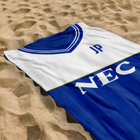 Everton - 1986 - Home Shirt - Personalised Vintage Beach Towel 