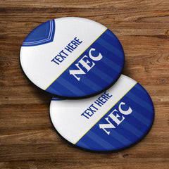 Everton 1986 Home Shirt - Personalised Drink Coaster - Square Or Circle