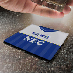 Everton 1986 Home Shirt - Personalised Drink Coaster - Square Or Circle