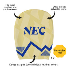 Everton 1990 Away - Retro Football Shirt - Pack of 2 - Car Seat Headrest Covers