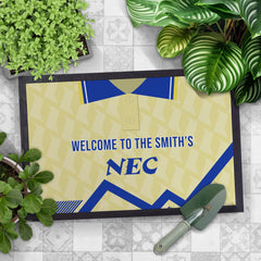 Everton 1990 Away Shirt - Personalised Retro Door Mat - 60cm x 40cm
