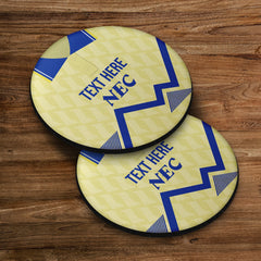 Everton 1990 Away Shirt - Personalised Drink Coaster - Square Or Circle