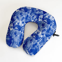 Merseyside Blues Montage - Retro Football Travel Pillow
