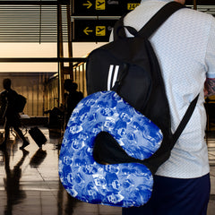 Merseyside Blues Montage - Retro Football Travel Pillow