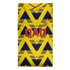 DAD - The Gooners - 1992 Away - Personalised Lightweight, Microfibre Retro Beach Towel - 150cm x 75cm