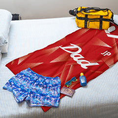 DAD - Liverpool - 1989 Home - Personalised Lightweight, Microfibre Retro Beach Towel - 150cm x 75cm
