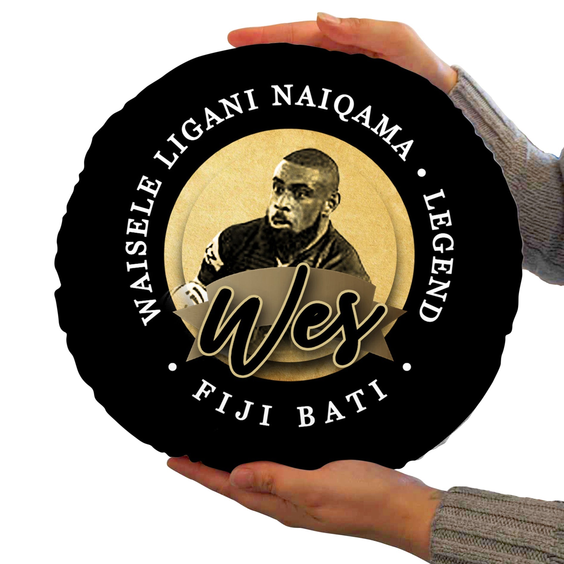 Fiji Rugby League NAIQAMA   - Legend Collection - Circle Cushion 14inch