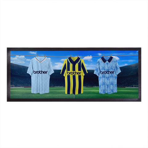 Manchester City Retro Hanging Football Shirts - Personalised Bar Runner