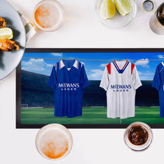 Rangers Retro Hanging Football Shirts - Personalised Bar Runner