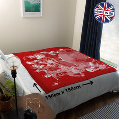 Manchester Red Montage - Fleece 150cm X 150cm