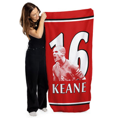 Manchester Red Keane 16 - Football Legends - Beach Towel - 150cm x 75cm