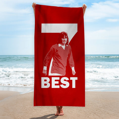 Manchester Red Best 7 - Football Legends - Beach Towel - 150cm x 75cm