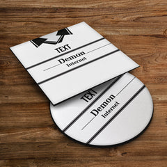 Fulham 2000 Home Shirt - Personalised Drink Coaster - Square Or Circle