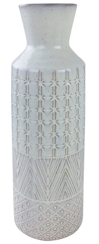 White Star Textured Stoneware Vase 44cm