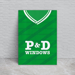 Hibernian 1988 Home Shirt - A4 Personalised Metal Sign Plaque