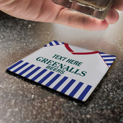 Huddersfield 1987 Home Shirt - Personalised Drink Coaster - Square Or Circle