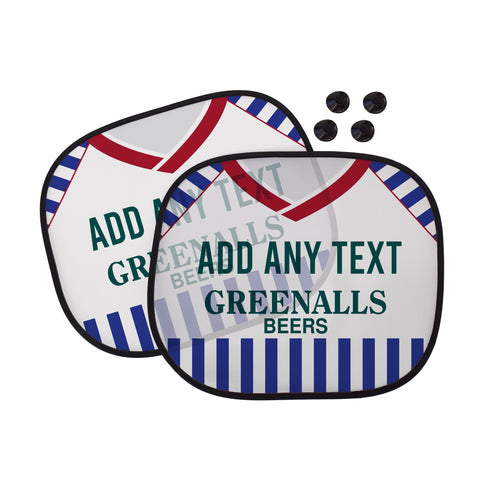 Huddersfield 1987 Home Shirt - Personalised Retro Football Car Sun Shade - Set of 2