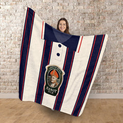 Ipswich Retro 1997 Away Shirt - Personalised Retro Fleece Blanket 150cm X 150cm