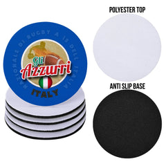 Italy Rugby Union Azzurri - Coaster - Circle or Square