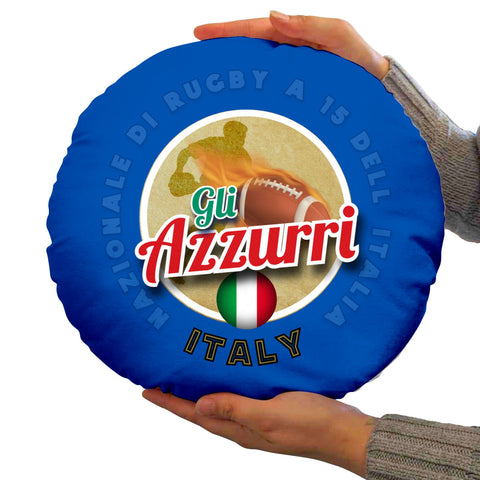 Italy Rugby Union Azzurri  - Legend Collection - Circle Cushion 14inch