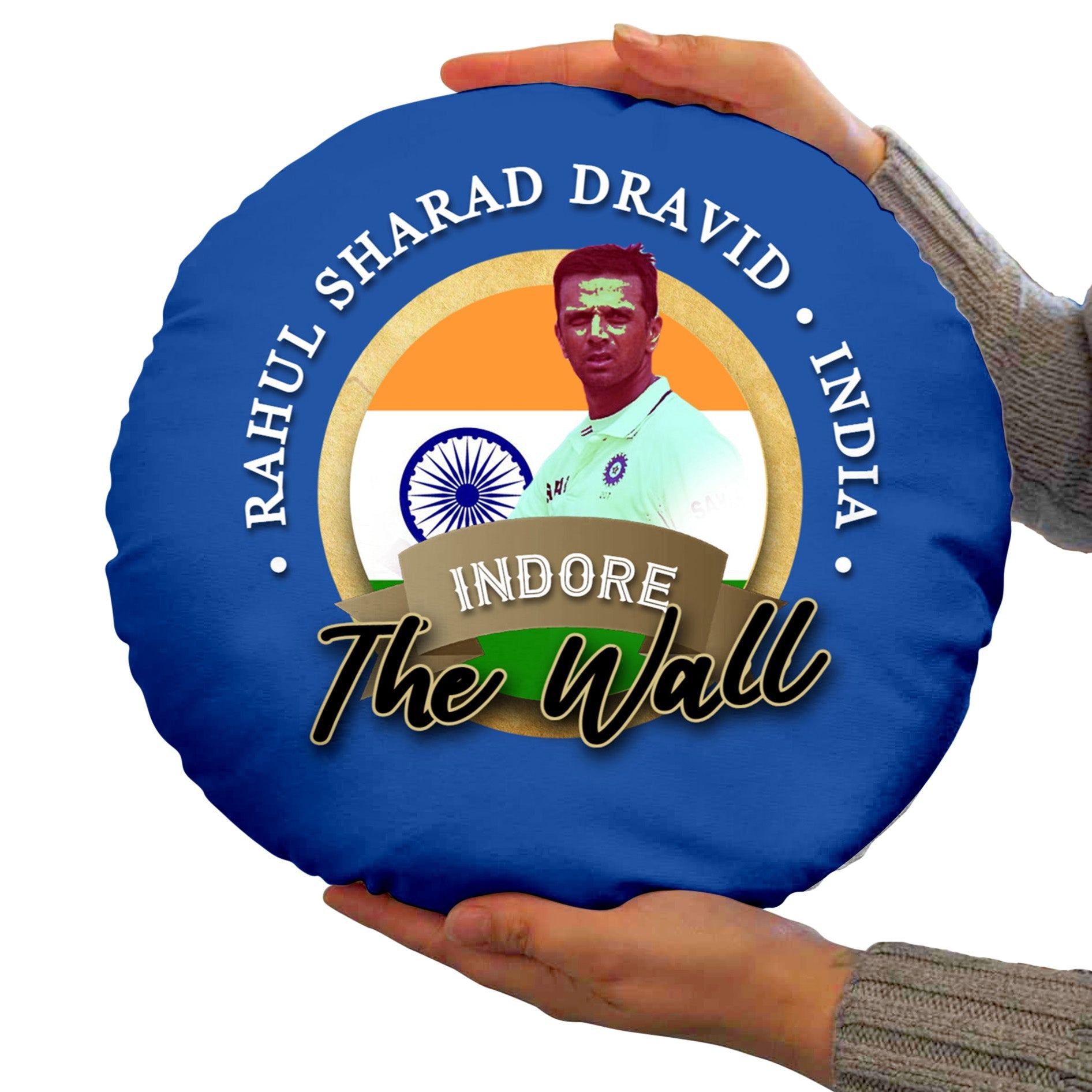 India Rahul Dravid  - Legend Collection - Circle Cushion 14inch