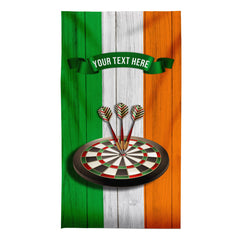 Ireland Darts towel - Personalised Lightweight, Microfibre Retro Beach Towel - 150cm x 75cm