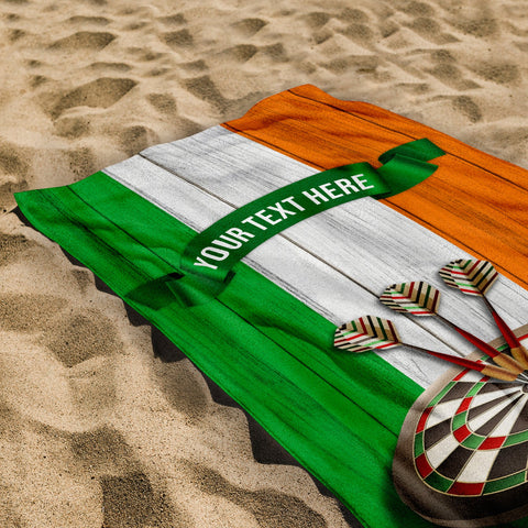 Ireland Darts towel - Personalised Lightweight, Microfibre Retro Beach Towel - 150cm x 75cm