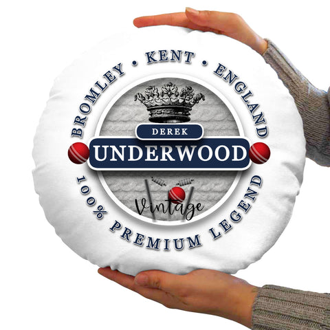 Kent Cricket Underwood  - Legend Collection - Circle Cushion 14inch