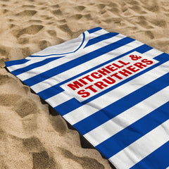 Kilmarnock 1985 Home Shirt - Personalised Lightweight, Microfibre Retro Beach Towel