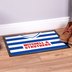 Kilmarnock 1985 Home Shirt - Personalised Retro Door Mat - 60cm x 40cm