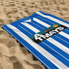 Kilmarnock 1997 Home Shirt - Personalised Lightweight, Microfibre Retro Beach Towel