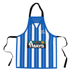 Kilmarnock 1997 Home Shirt Apron - Personalised Retro Football Novelty Water-Resistant, Lazer Cut (no fraying) Light Weight Adults Apron