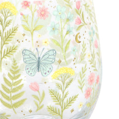 Luna Bloom Floral Print Stemless Glass