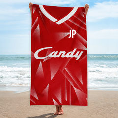 Liverpool Retro - 1989 Home Shirt - Personalised Lightweight, Microfibre Retro Beach Towel - 150cm x 75cm