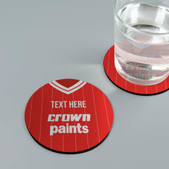 Liverpool 1981 Home Shirt - Personalised Drink Coaster - Square Or Circle
