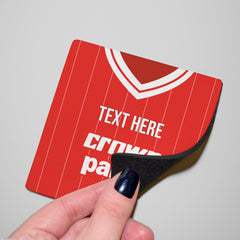 Liverpool 1981 Home Shirt - Personalised Drink Coaster - Square Or Circle