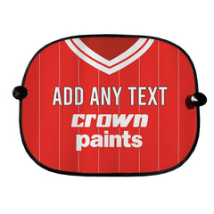Liverpool 1981 Home Shirt - Personalised Retro Football Car Sun Shade - Set of 2