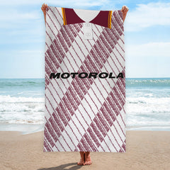 Motherwell 1992 Away Shirt - Personalised Lightweight, Microfibre Retro Beach Towel
