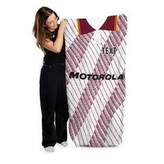 Motherwell 1992 Away Shirt - Personalised Lightweight, Microfibre Retro Beach Towel