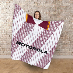 Motherwell Retro 1992 Away - Personalised Retro Fleece Blanket 150cm X 150cm