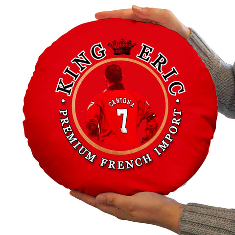 Manchester Red Cantona - Football Legends - Circle Cushion 14inch