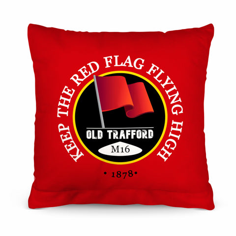 Manchester Red Red Flag - Football Legends - Cushion 10inch