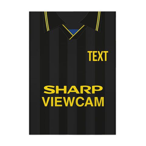 Personalised Man United - 1994 Away Shirt - A4 Metal Sign Plaque