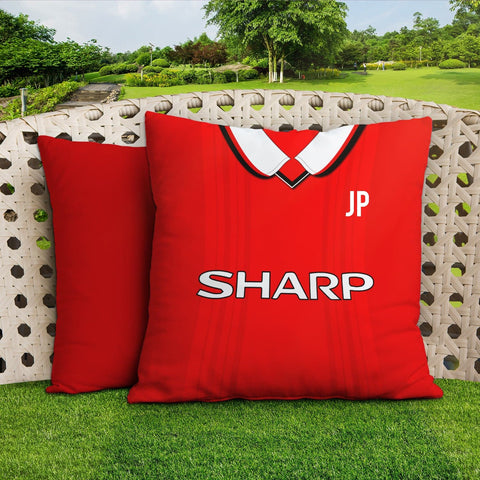 Manchester -1999 Home Shirt - 45cm or 61cm Retro Showerproof Outdoor Cushion