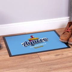 Manchester Blue Aguero  - Football Legends - Door Mat -60cm X 40cm